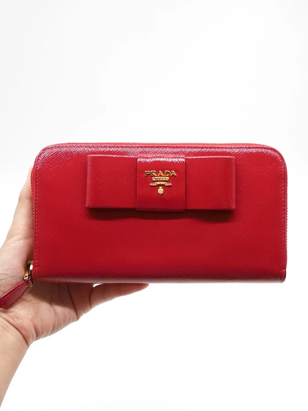 🍓PRADA Saffiano Red Wallet